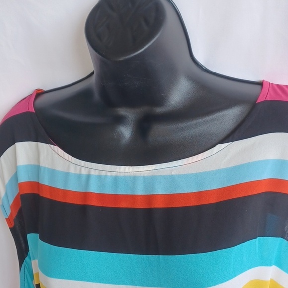 New York & Co Belted romper black/yellow/red/pink sz XXL New with tags - Picture 2 of 7